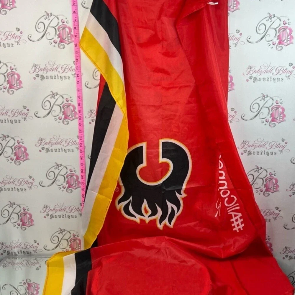 Calgary Flames Red Promotional Flag with Black & Yellow Logo
